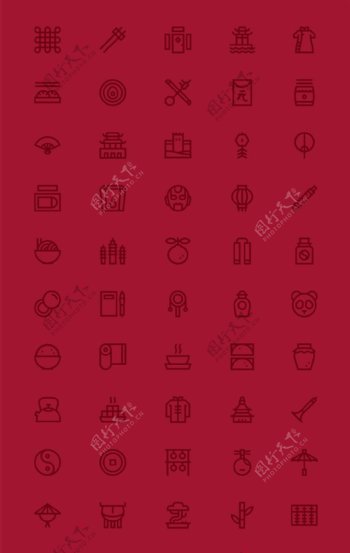 50枚中国元素图标sketch素材