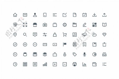 六十个线性icon图标设计