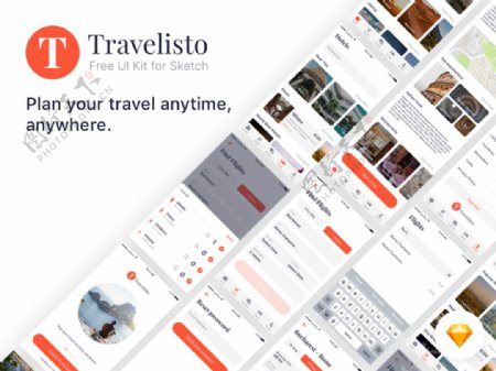Travelisto旅行类应用UI界面Sketch素材