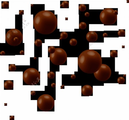 手绘黑色巧克力球元素