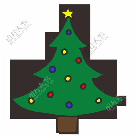 卡通手绘绿色圣诞s免树抠png透明素材