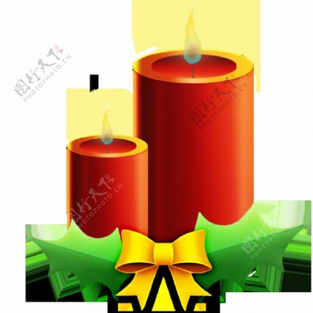 圣诞红色蜡烛免抠png透明素材