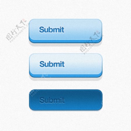 网页蓝色立体渐变投影按钮图标素材