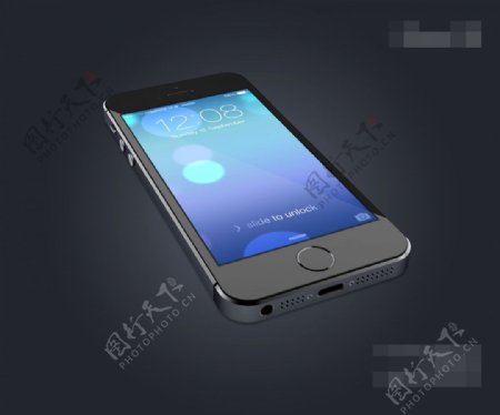 黑色苹果手机模型PSD素材