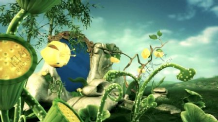 绿色朦胧意境植物童话视频素材