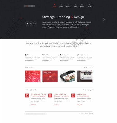 黑红网页科技电子模板设计