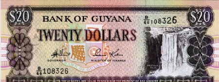 外国货币美洲国家圭亚那货币纸币真钞高清扫描图