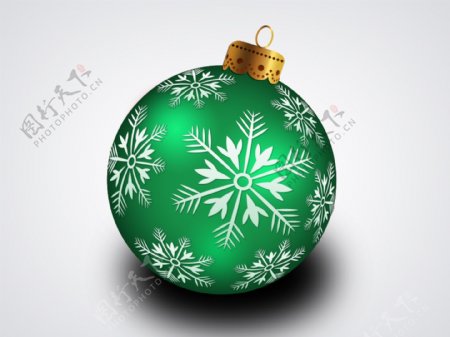 绿色圣诞球礼物装饰图标