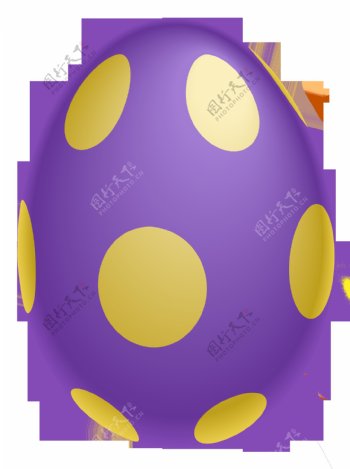 紫色黄点彩蛋免抠png透明图层素材