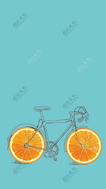 手绘自行车H5背景素材