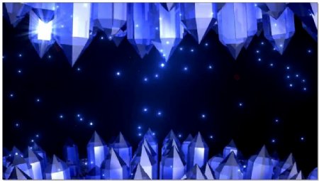蓝色水晶立体钻石动态视频素材