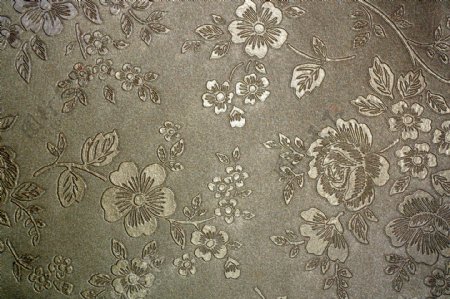 西式花卉压纹墙纸