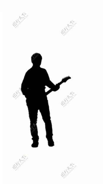 吉他手人物剪影动态视频素材