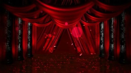 大气舞台红色帘幕动态视频素材