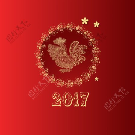 2017年红色新年素材背景