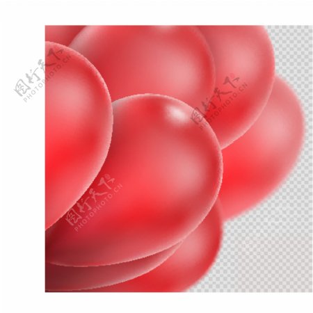 红色手绘气球卡通矢量素材