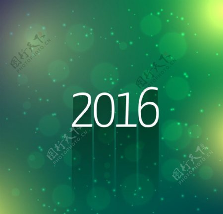 新年绿色虚化背景卡片