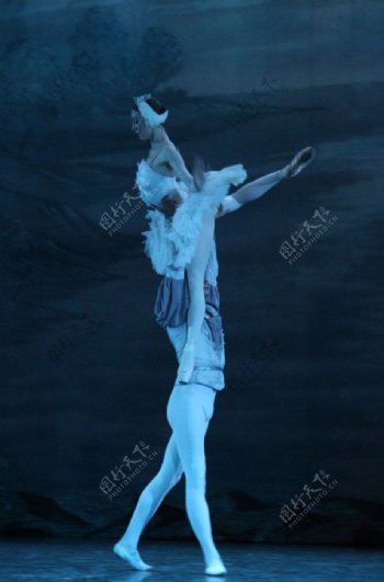 芭蕾天鹅湖王子与白天鹅共舞剧照
