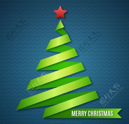 绿色圣诞树卡片