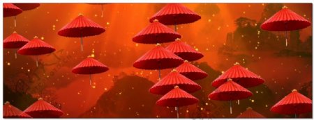 中国红悬挂伞视频视频素材