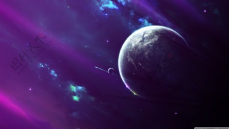 紫色光线地球背景
