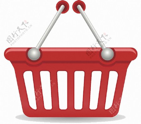 红色零售购物购物篮免抠png透明图层素材