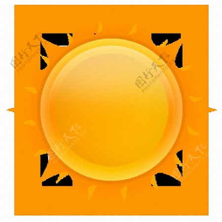 手绘黄色太阳免抠png透明素材