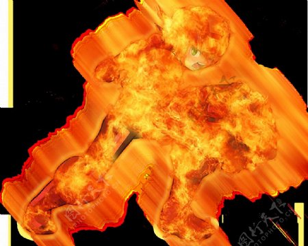 火焰人形图案免抠png透明图层素材