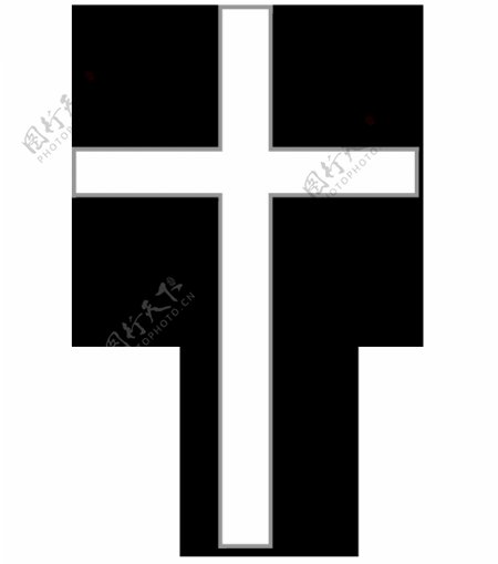 白色手绘十字架免抠png透明图层素材