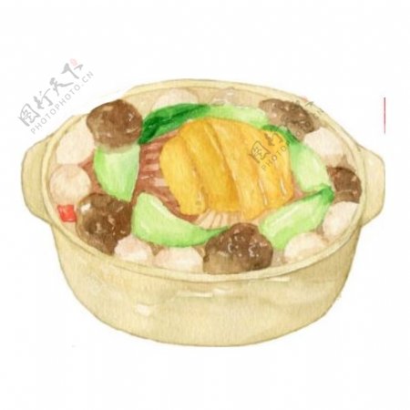 香菇丸子火锅素材图片