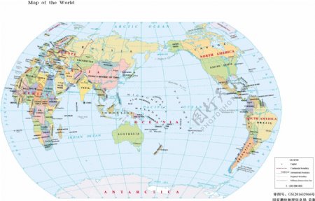 11亿英语版世界地图