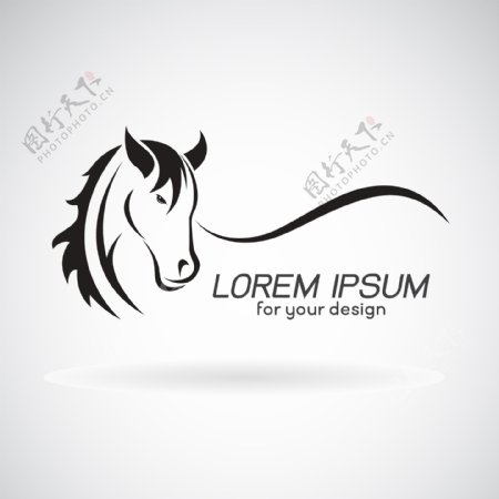 黑色抽象马logo矢量素材