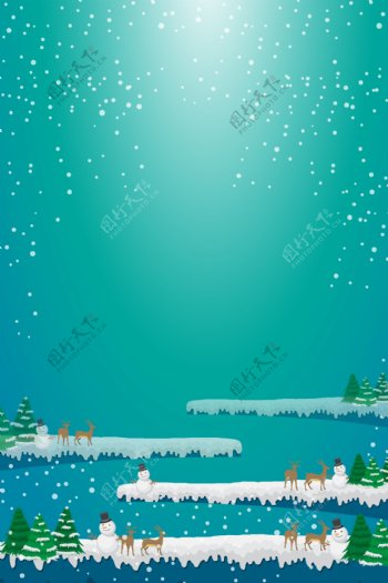 文艺清新冬日圣诞节海报背景图