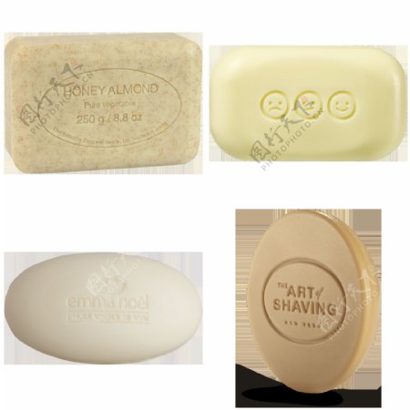 四块不同的肥皂免抠png透明图层素材