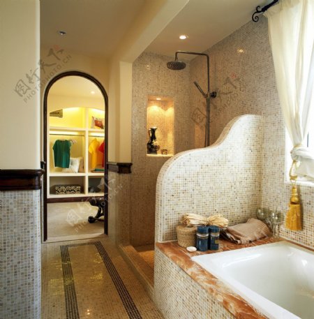 简约风室内设计浴室洗脸池效果图