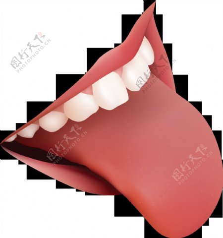 舌头牙齿免抠png透明图层素材