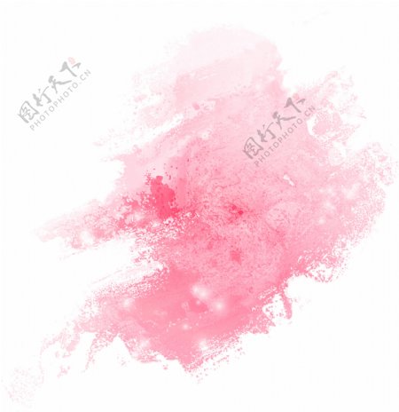 粉色磨砂彩墨png元素素材