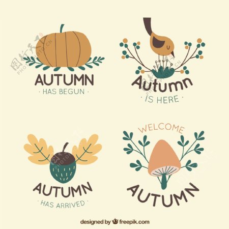秋天的标志集