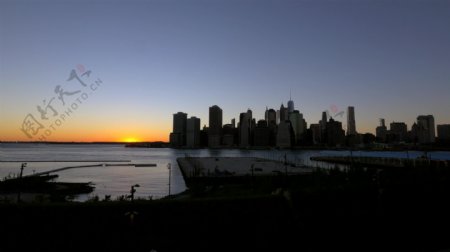 纽约的夕阳在时间流逝