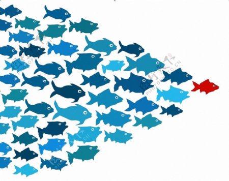一群蓝色的鱼免抠png透明素材