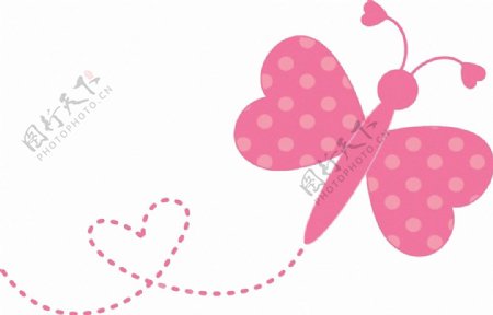 粉红色卡通蝴蝶免抠png透明素材