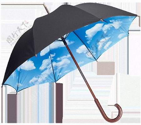 漂亮蓝天背景雨伞免抠png透明素材