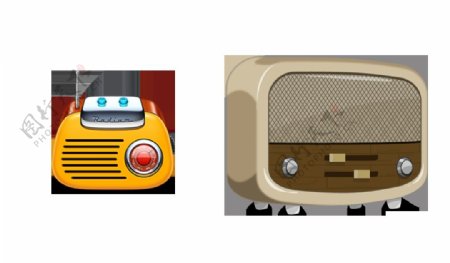 旧收音机免抠png透明图层素材