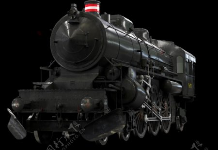 黑色蒸汽机车免抠png透明图层素材