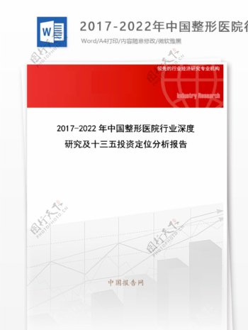 20172022年中国整形医院行业深度研究及十三五投资定位分析报告目录