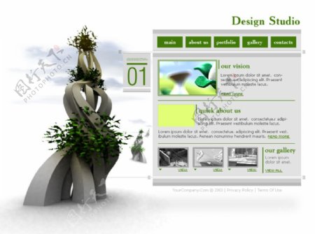 国外树形创意设计网页素材