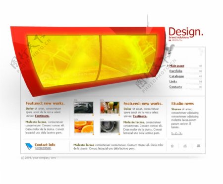 国外简洁橙色创意型网页设计