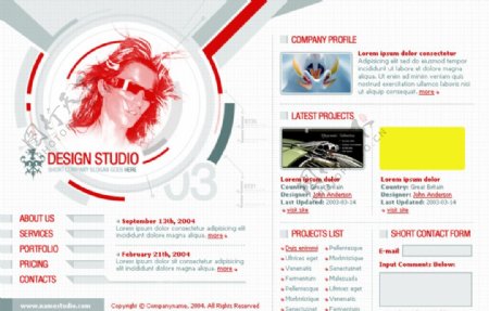 外国自由设计创意类网站模板