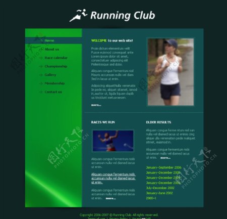 国外跑步俱乐部网页设计模板
