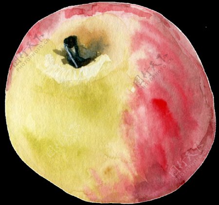 彩绘苹果透明素材